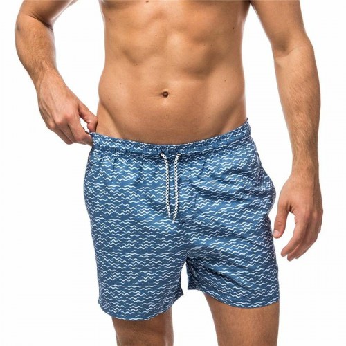 Alphaventure badebukser Seawaves - Denim Blå, XL