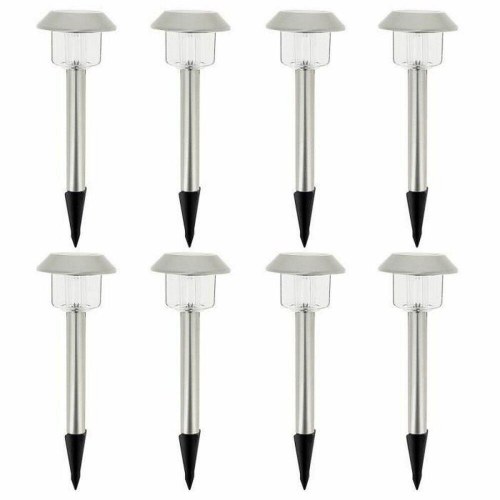 Lumisky Alesia solcellelamper - 8 stk. LED, kold hvid, sølv rustfrit stål
