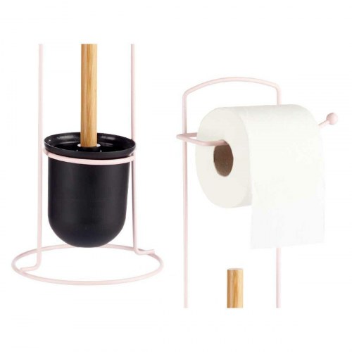 Berilo toiletpapirholder med toiletbørste - pink, 17 × 57 × 16,5 cm (6 stk.)