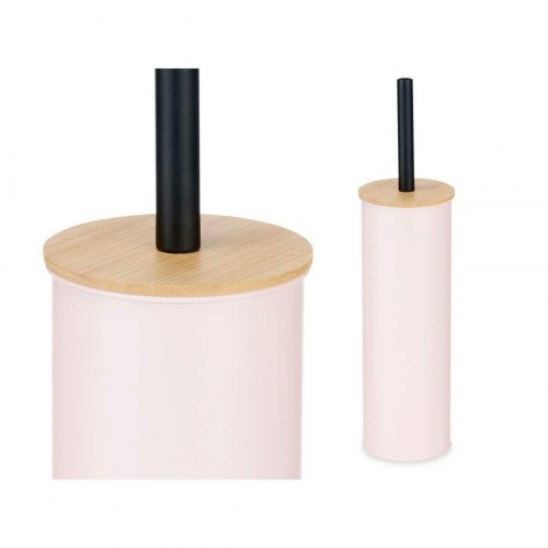 Berilo toiletbørste med holder - pink metal og bambus, 9,5 × 27 × 9,5 cm (6 stk)