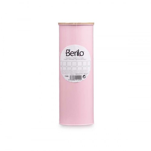 Berilo toiletbørste med holder - pink metal og bambus, 9,5 × 27 × 9,5 cm (6 stk)