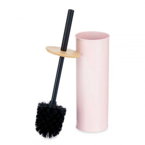 Berilo toiletbørste med holder - pink metal og bambus, 9,5 × 27 × 9,5 cm (6 stk)