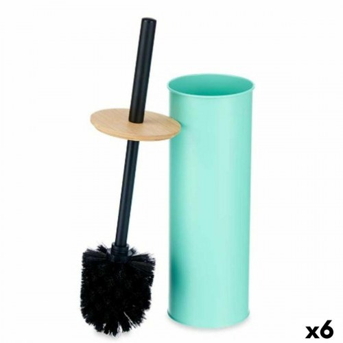 Toiletbørste Berilo - mint holder i metal med bambuslåg, plastikbørste 9,5 × 27 × 9,5 cm (6 stk.)