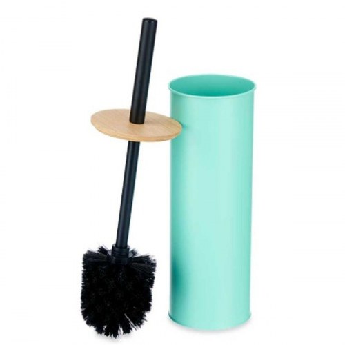 Toiletbørste Berilo - mint holder i metal med bambuslåg, plastikbørste 9,5 × 27 × 9,5 cm (6 stk.)