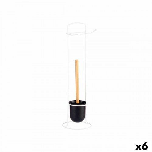 Berilo toiletpapirholder - hvid, med toiletbørste, 17 × 57 × 16,5 cm (pakke med 6)