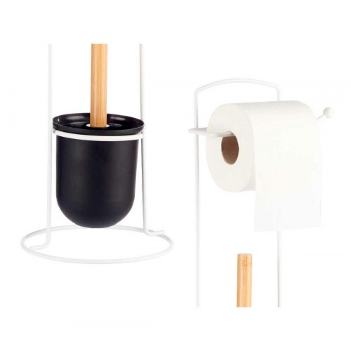 Berilo toiletpapirholder - hvid, med toiletbørste, 17 × 57 × 16,5 cm (pakke med 6)