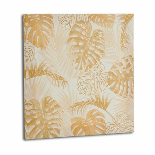 Lærred Blad af en plante Gylden 28 x 28 x 1,5 cm (36 Enheder)