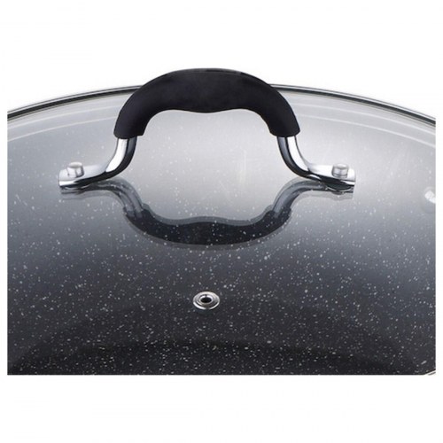 Masterpro wokpande i smedet aluminium, grå/sort - Ø 28 cm med låg