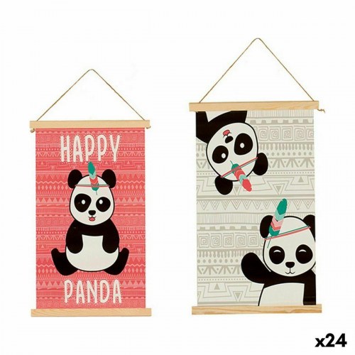 Vægdekoration med pandabjørn 1 × 54 × 33 cm - sæt med 24