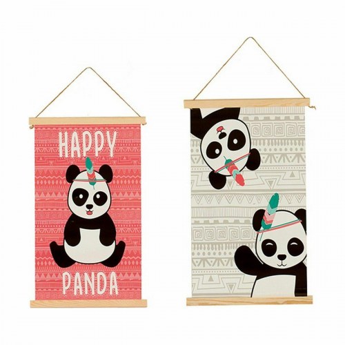 Vægdekoration med pandabjørn 1 × 54 × 33 cm - sæt med 24