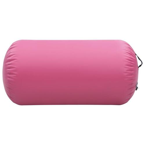 Oppustelig gymnastikrulle med pumpe 120x75 cm PVC lyserød