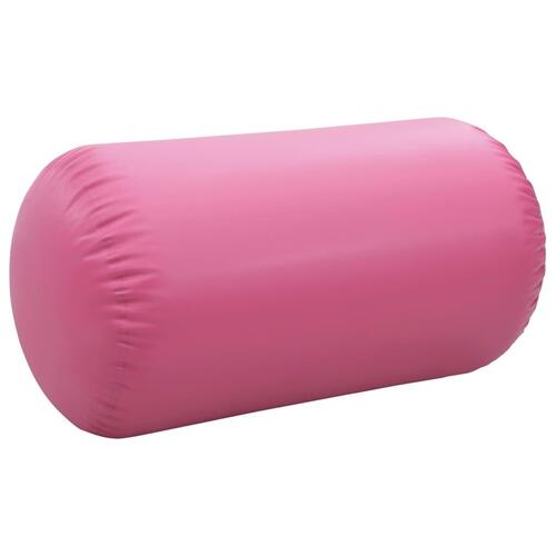 Oppustelig gymnastikrulle med pumpe 120x75 cm PVC lyserød