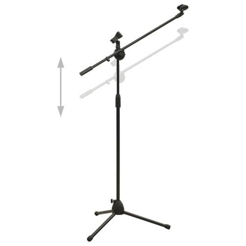Mikrofonstativ med trefod dobbelt klemmeholder