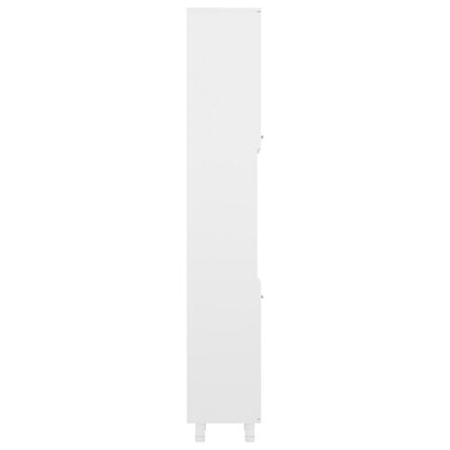 Badeværelsesskab 30x30x179 cm spånplade hvid højglans