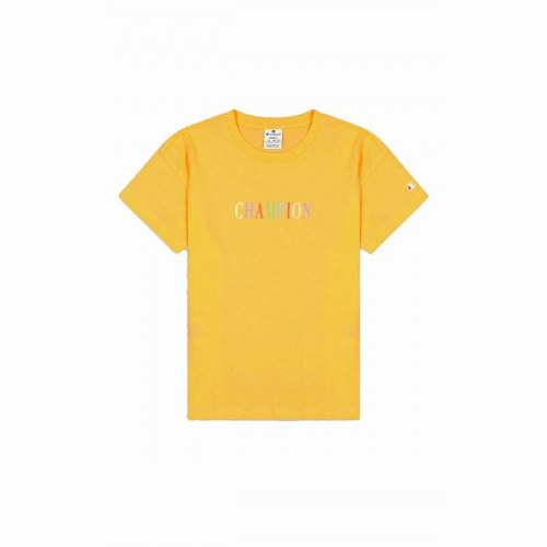 Champion crewneck croptop T-shirt til kvinder - gul (XS)
