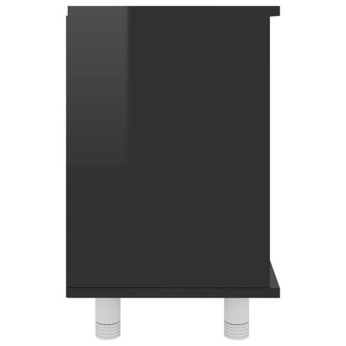Badeværelsesskab 60x32x53,5 cm spånplade sort højglans