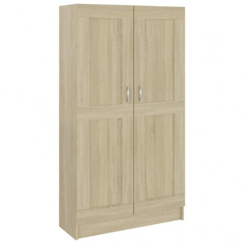 Bogreol med låger 82,5×30,5×150 cm - konstrueret træ i sonoma-eg