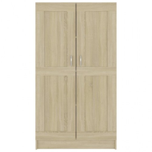 Bogreol med låger 82,5×30,5×150 cm - konstrueret træ i sonoma-eg