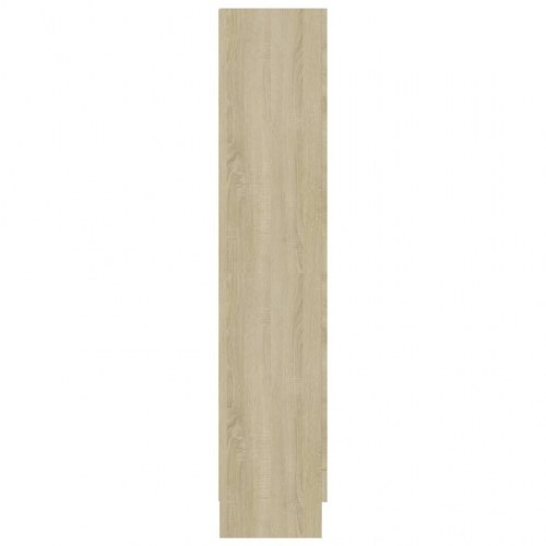 Bogreol med låger 82,5×30,5×150 cm - konstrueret træ i sonoma-eg