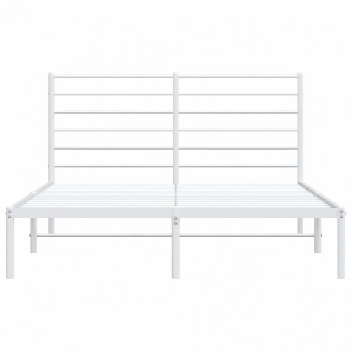 Sengeramme med sengegavl i metal - 140 x 190 cm, hvid