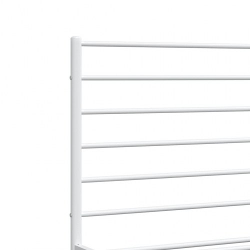 Sengeramme med sengegavl i metal - 140 x 190 cm, hvid