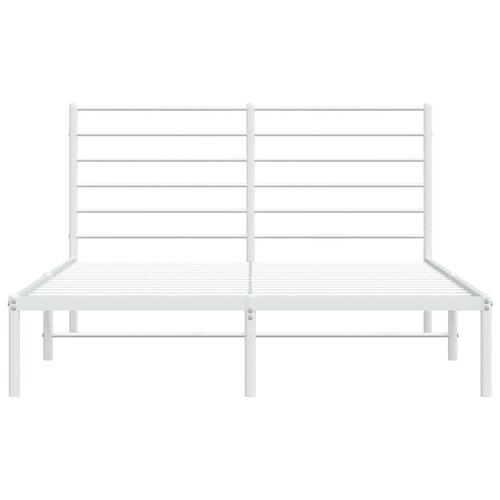 Sengeramme med sengegavl 140x200 cm metal hvid