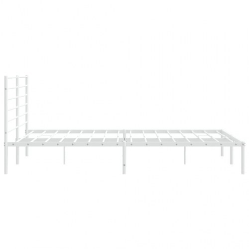Sengeramme med sengegavl 200x200 cm - metal, hvid