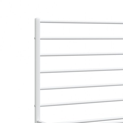 Sengeramme med sengegavl 200x200 cm - metal, hvid