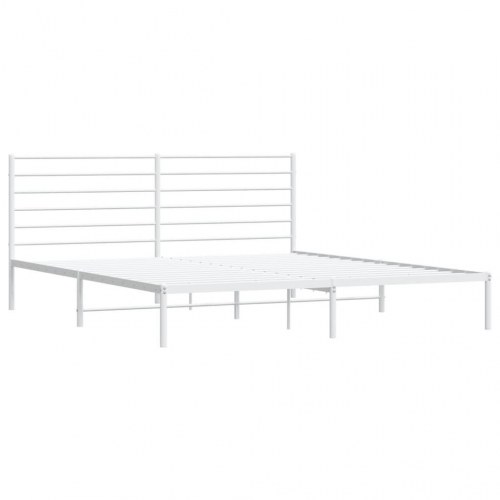 Sengeramme med sengegavl 180×200 cm - metal, hvid