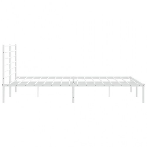 Sengeramme med sengegavl 180×200 cm - metal, hvid