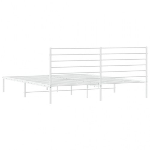 Sengeramme med sengegavl 180×200 cm - metal, hvid