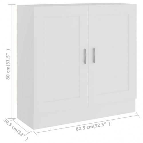Bogskat 82,5x30,5x80 cm konstrueret træ hvid