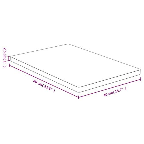 Bordplade 40x60x2,5 cm bambus