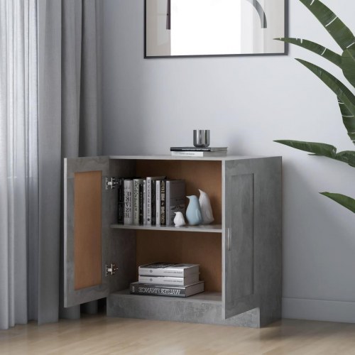 Bogskab i betongrå - 82,5×30,5×80 cm med 2 låger