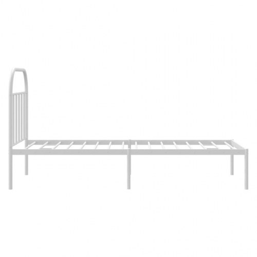 Sengeramme med sengegavl 80x200 cm metal hvid