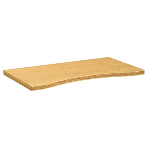 Bordplade til skrivebord 110×60×4 cm - bambus, buet kant