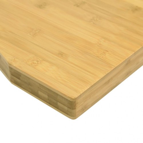 Bordplade til skrivebord 110×60×4 cm - bambus, buet kant