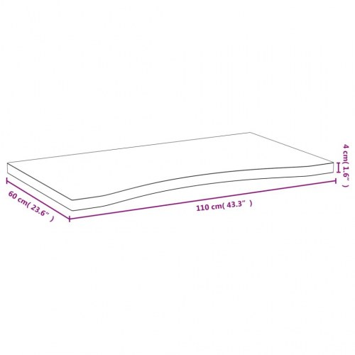 Bordplade til skrivebord 110×60×4 cm - bambus, buet kant