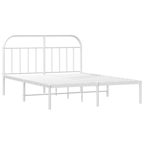 Sengeramme med sengegavl 140 x 190 cm - hvid