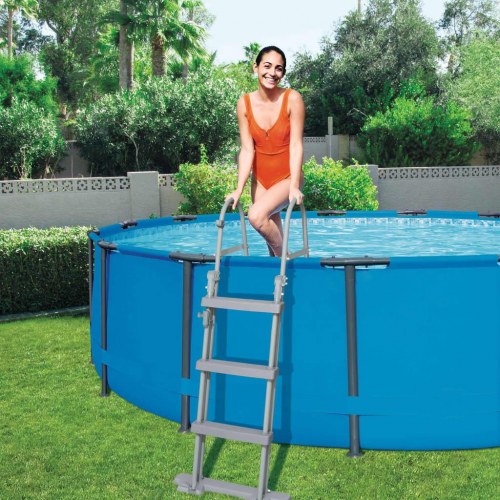 Poolstige med 4 trin til fritstående pool - Bestway Flowclear 122 cm (58331)