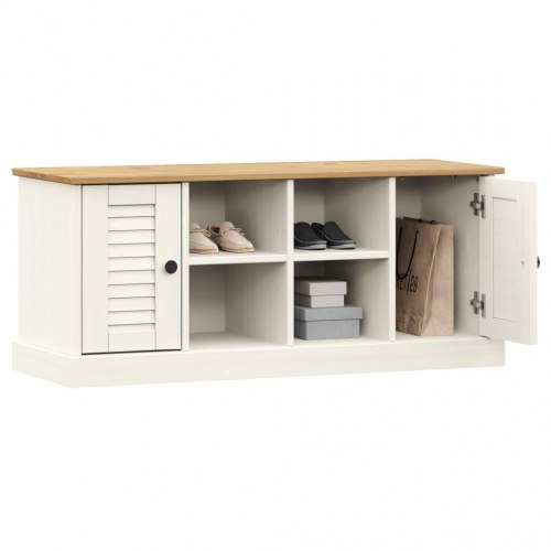 Skobænk VIGO 106×35×45 cm i massivt fyrretræ - hvid