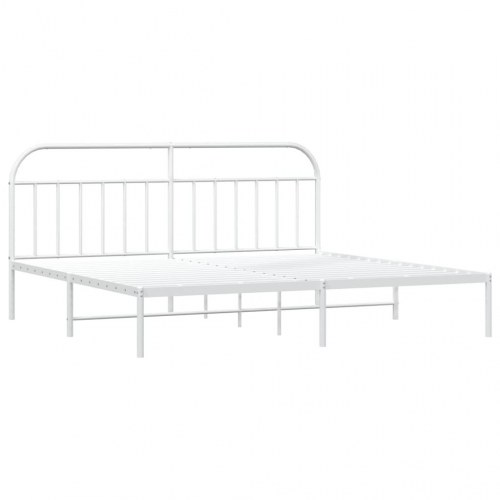 Sengeramme med sengegavl 200 x 200 cm - hvid