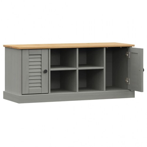 Skobænk VIGO 106×35×45 cm - massivt fyrretræ, grå