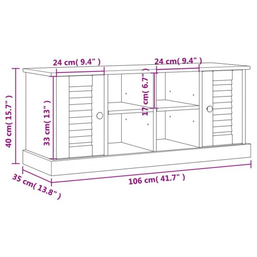 Skobænk VIGO 106×35×45 cm - massivt fyrretræ, grå