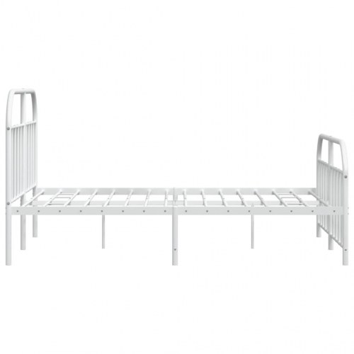 Sengeramme med sengegavl og fodgærde 160x200 cm metal hvid
