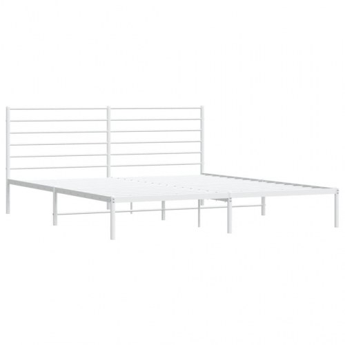 Sengeramme med sengegavl 183 × 213 cm - metal, hvid