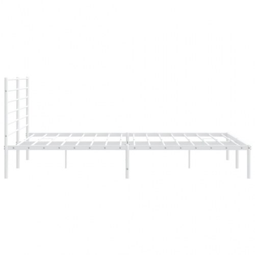 Sengeramme med sengegavl 183 × 213 cm - metal, hvid