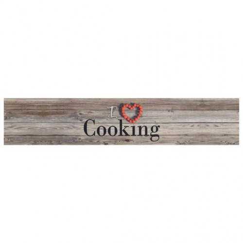 Køkkentæppe 60x300 cm Cooking-design vaskbart velour grå