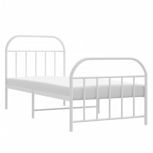 Sengeramme med sengegavl og fodgærde 90x190 cm - hvid