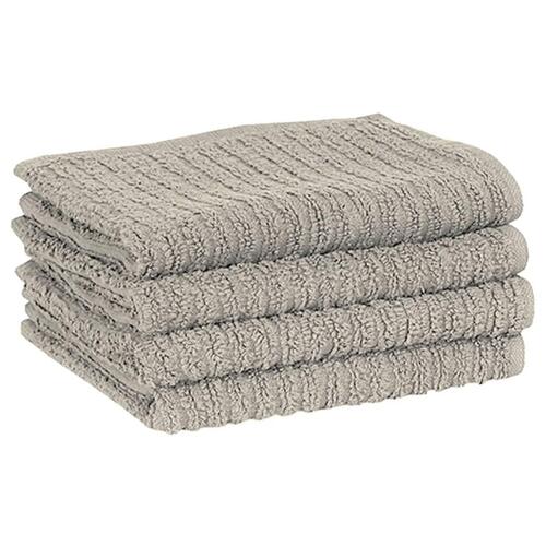 Håndklædesæt 15 dele med ovnhandsker og grydelapper bomuld grå